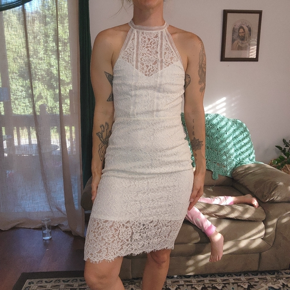 Express Lace Bodycon Sleeveless Dress Size 10 - Picture 3 of 8